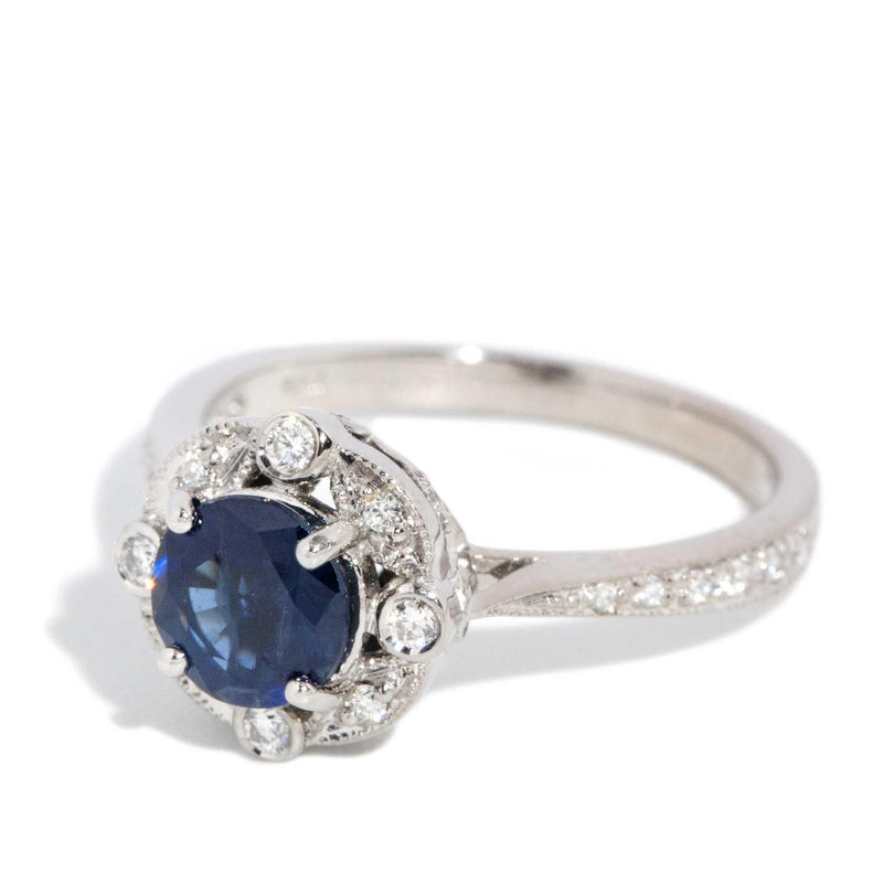 Nigella Sapphire & Diamond Ring 14ct White Gold