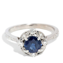 Nigella Sapphire & Diamond Ring 14ct White Gold