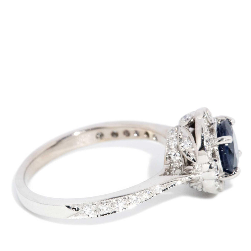 Nigella Sapphire & Diamond Ring 14ct White Gold