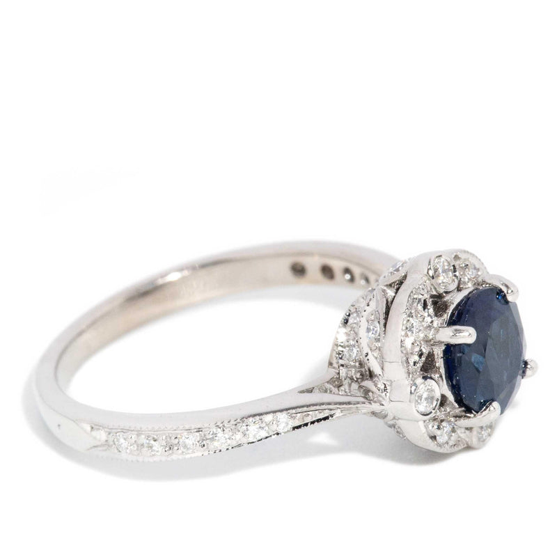 Nigella Sapphire & Diamond Ring 14ct White Gold