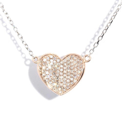 Adalina Diamond 9ct Rose Heart 18ct White Gold Necklet (SIZE)