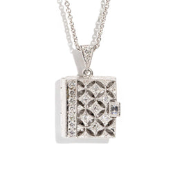 Adeline Diamond Book Pendant 18ct White Gold