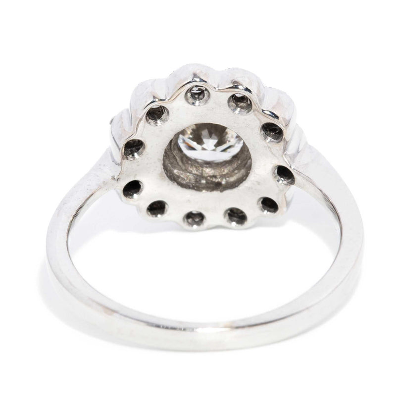 Diamond Flower Cluster Ring 18ct White Gold