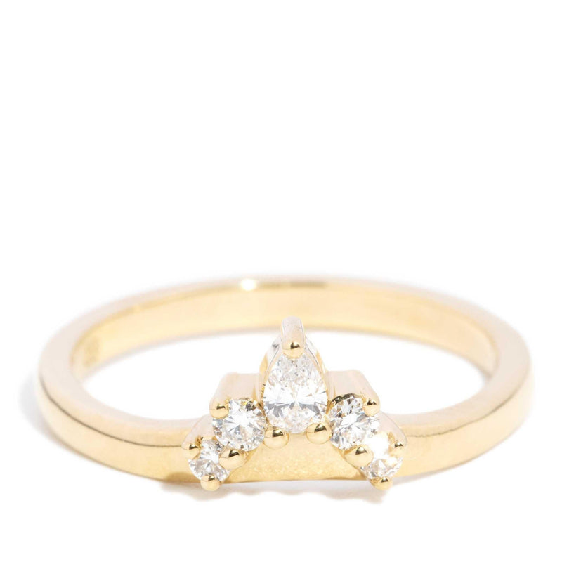 Lakelyn Pear Shaped Diamond Stacking Ring 18ct Gold