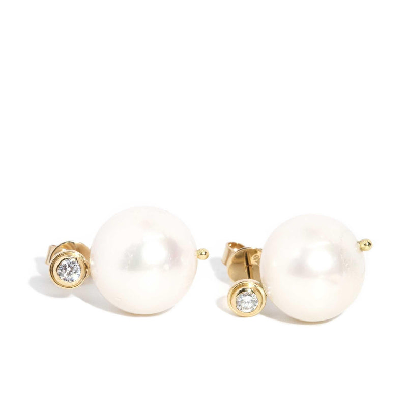 Lois Re-invented Pearl & Diamond Studs 18ct