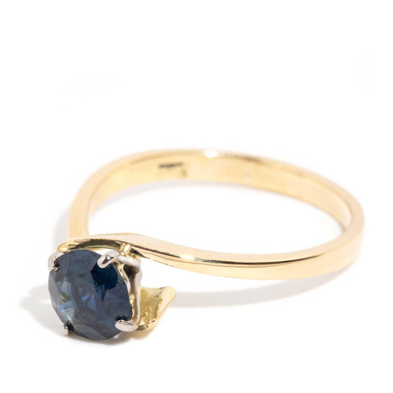 Dani 1980s 0.90 Carat Blue Sapphire Ring 18ct Gold