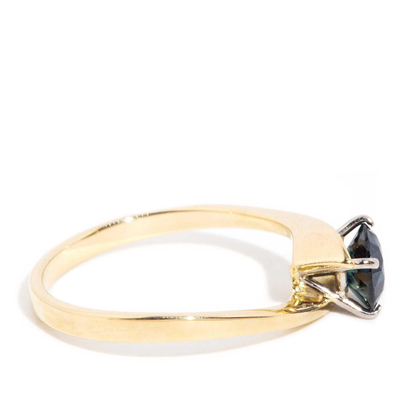 Dani 1980s 0.90 Carat Blue Sapphire Ring 18ct Gold