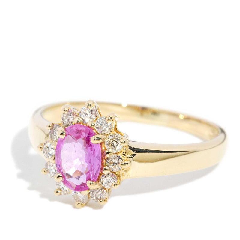 Daphney 1980s Pink Sapphire & Diamond Ring 14ct