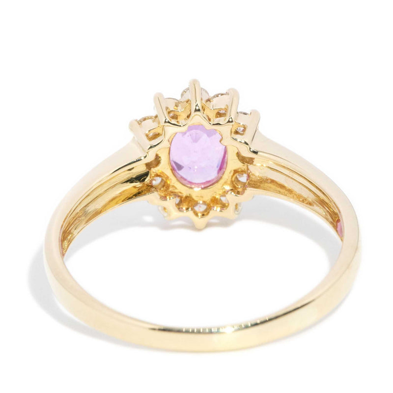 Daphney 1980s Pink Sapphire & Diamond Ring 14ct