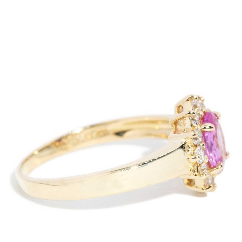 Daphney 1980s Pink Sapphire & Diamond Ring 14ct