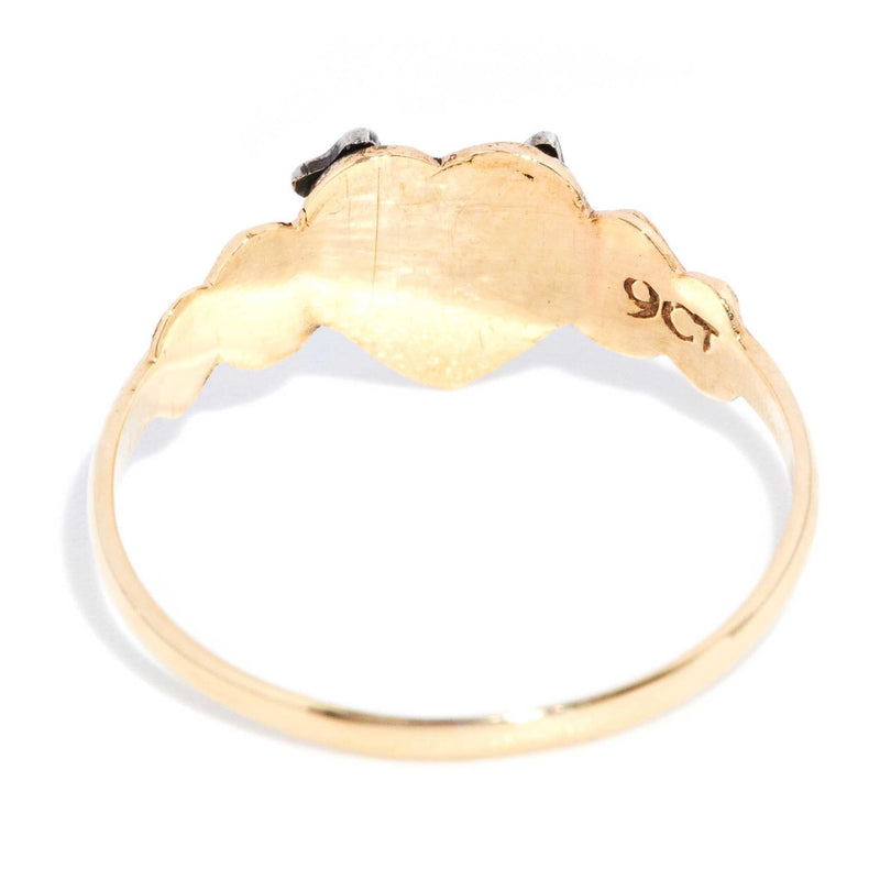 Deryn 1970s Enamelled Swallow Ring 9ct Gold