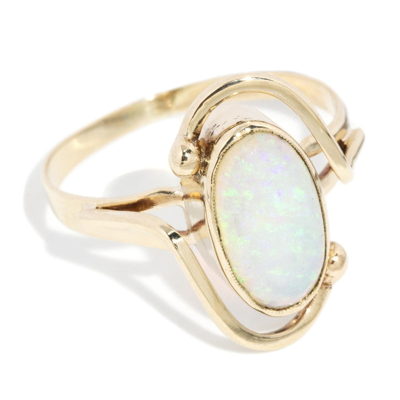 Devyn 1980s Elongated Opal Ring 9ct Gold