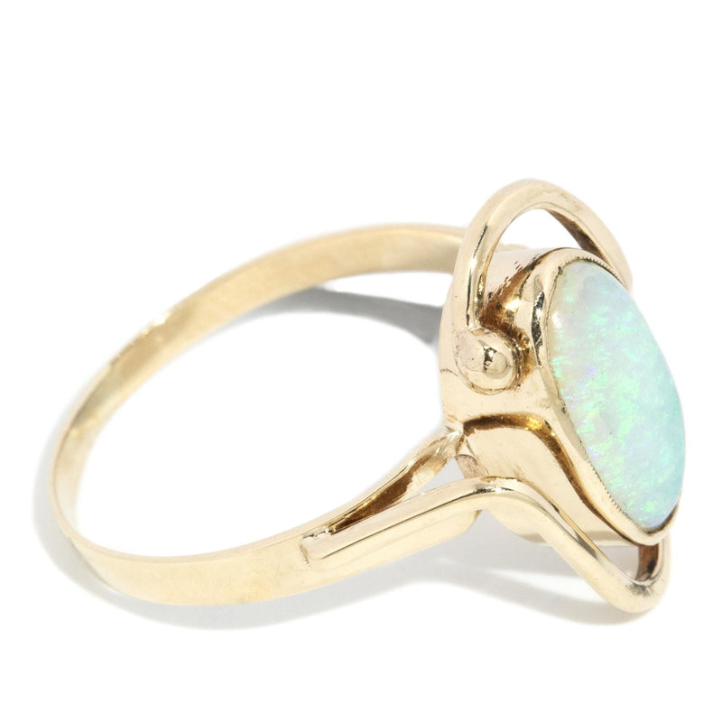 Devyn 1980s Elongated Opal Ring 9ct Gold