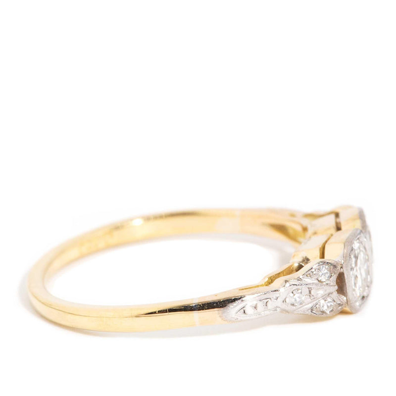 Dove 1940s Old Cut Diamond Duo Ring 18ct Gold