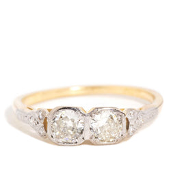 Dove 1940s Old Cut Diamond Duo Ring 18ct Gold