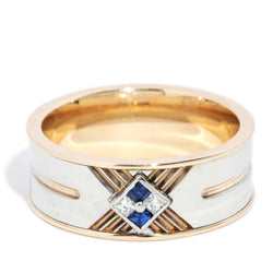 Drew Sapphire & Diamond Dress Ring 9ct Two Tone Gold