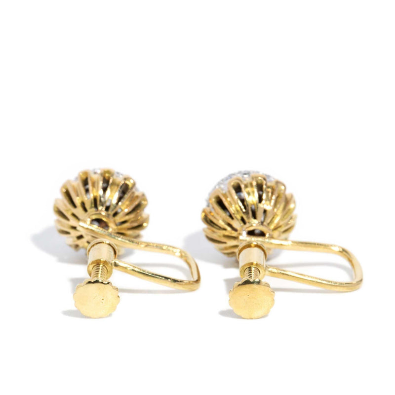 Drusilla 1960s Diamond Screw Back Earrings 18ct Gold