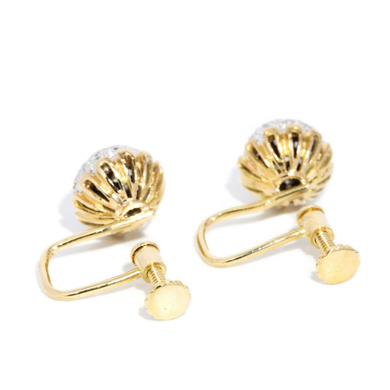 Drusilla 1960s Diamond Screw Back Earrings 18ct Gold