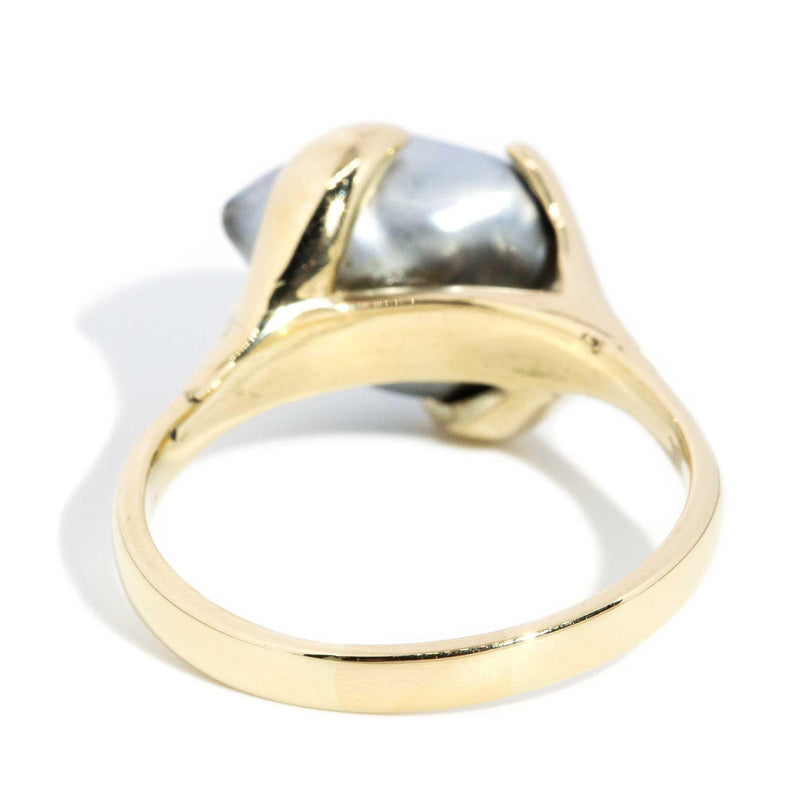 Elina 1990s Baroque Tahitian Pearl Ring 14ct Gold