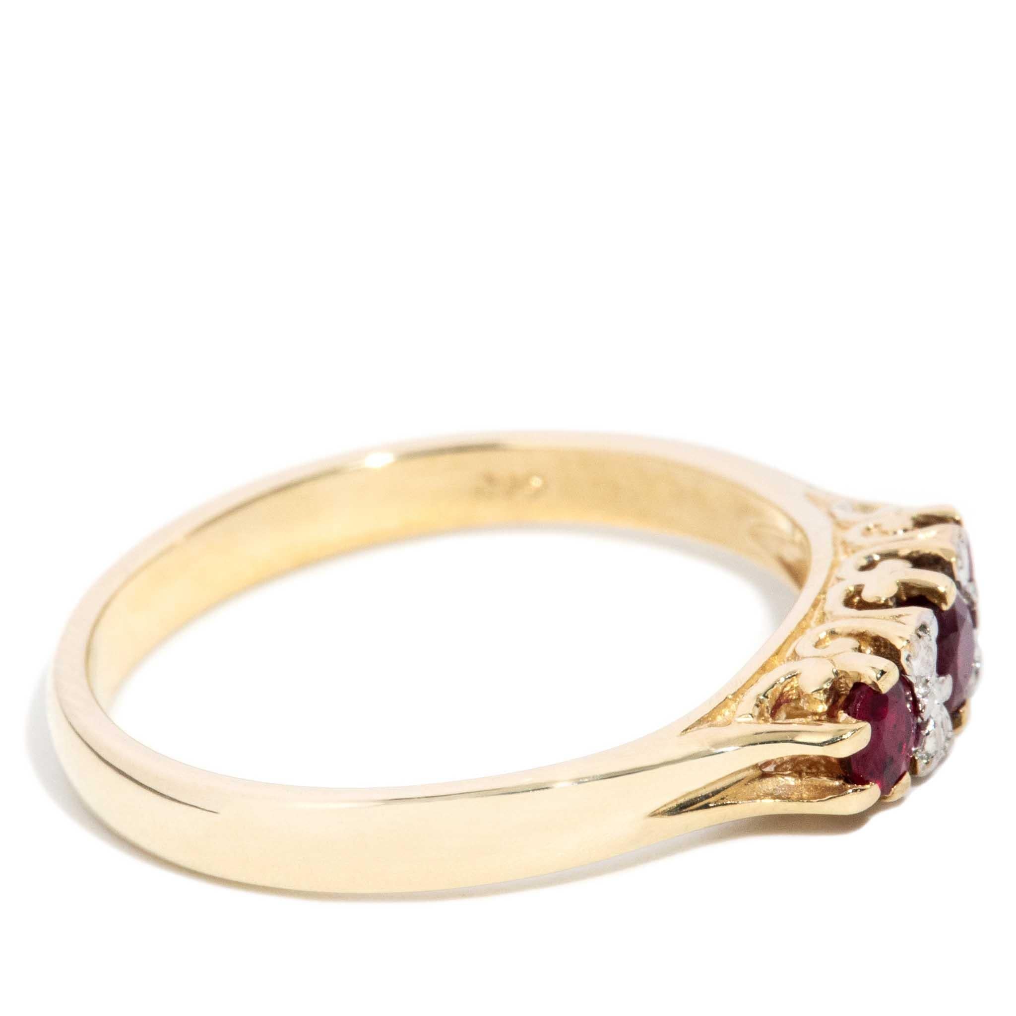 Elliot Ruby London Bridge Ring 9ct Gold