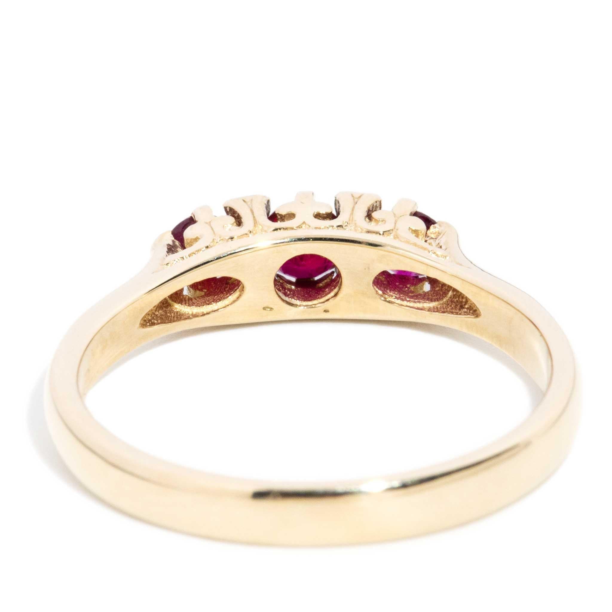 Elliot Ruby London Bridge Ring 9ct Gold