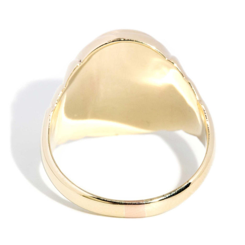 Elton 1970s Oval Onyx Ring 9ct Gold