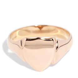 Eric 1950s Shield Signet Ring 9ct Rose Gold