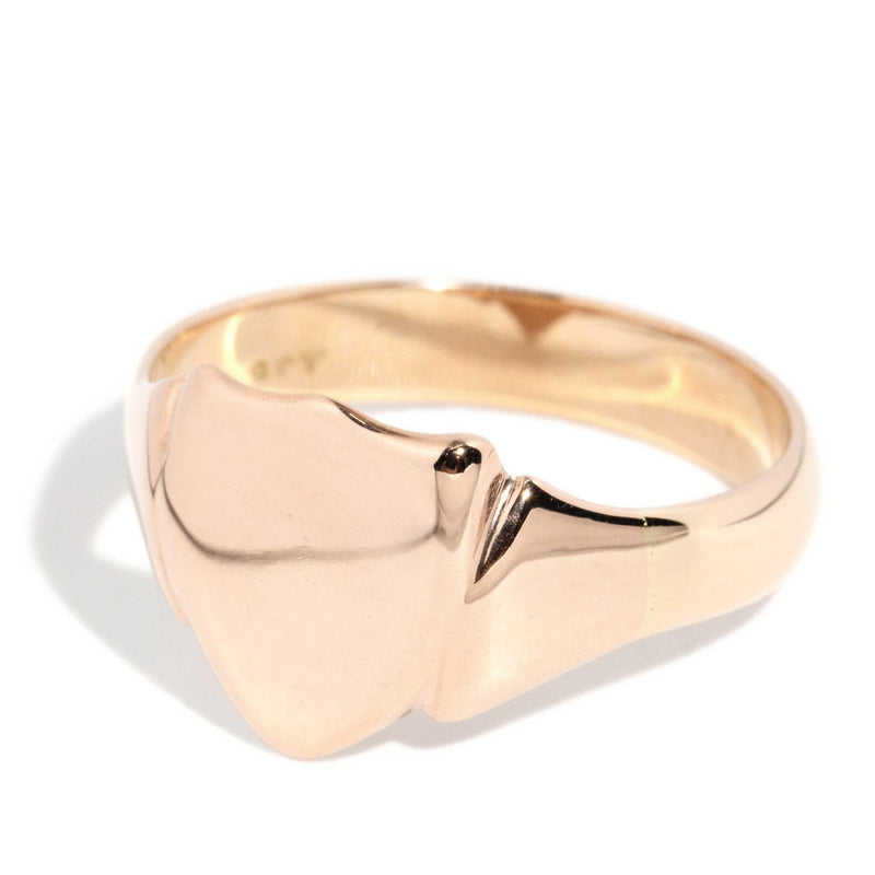 Eric 1950s Shield Signet Ring 9ct Rose Gold