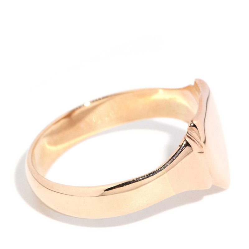 Eric 1950s Shield Signet Ring 9ct Rose Gold