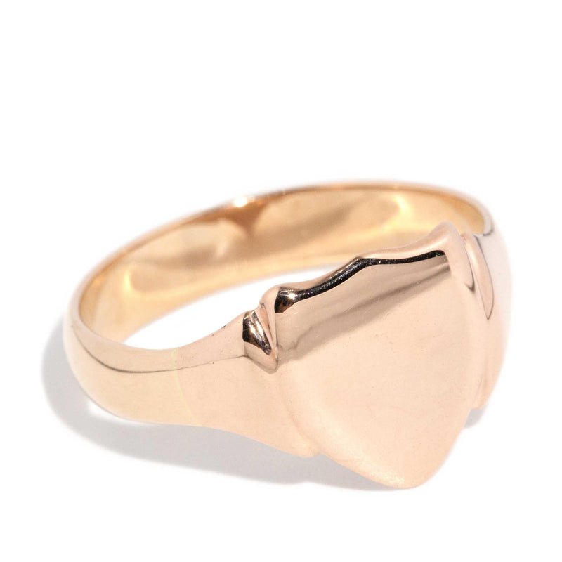 Eric 1950s Shield Signet Ring 9ct Rose Gold