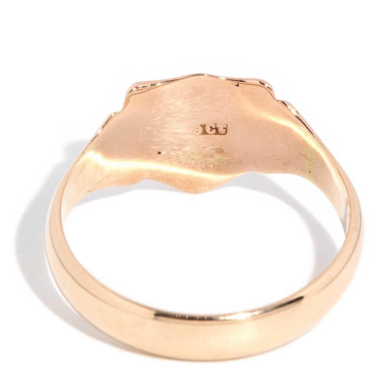 Eric 1950s Shield Signet Ring 9ct Rose Gold