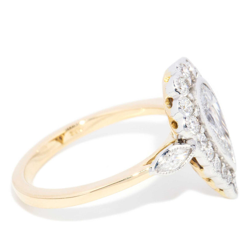 Erin 1.41ct Pear Cut Brilliant Diamond Halo Ring 18ct Gold