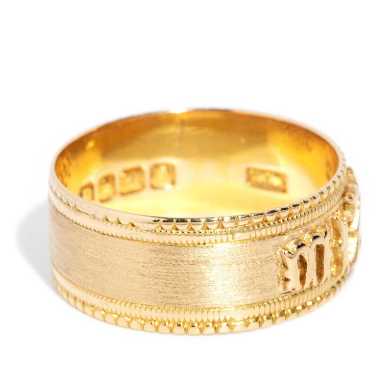 Esau Victorian Milgrained Mizpah Ring 18ct Gold