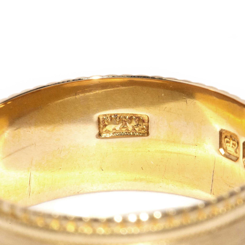 Esau Victorian Milgrained Mizpah Ring 18ct Gold