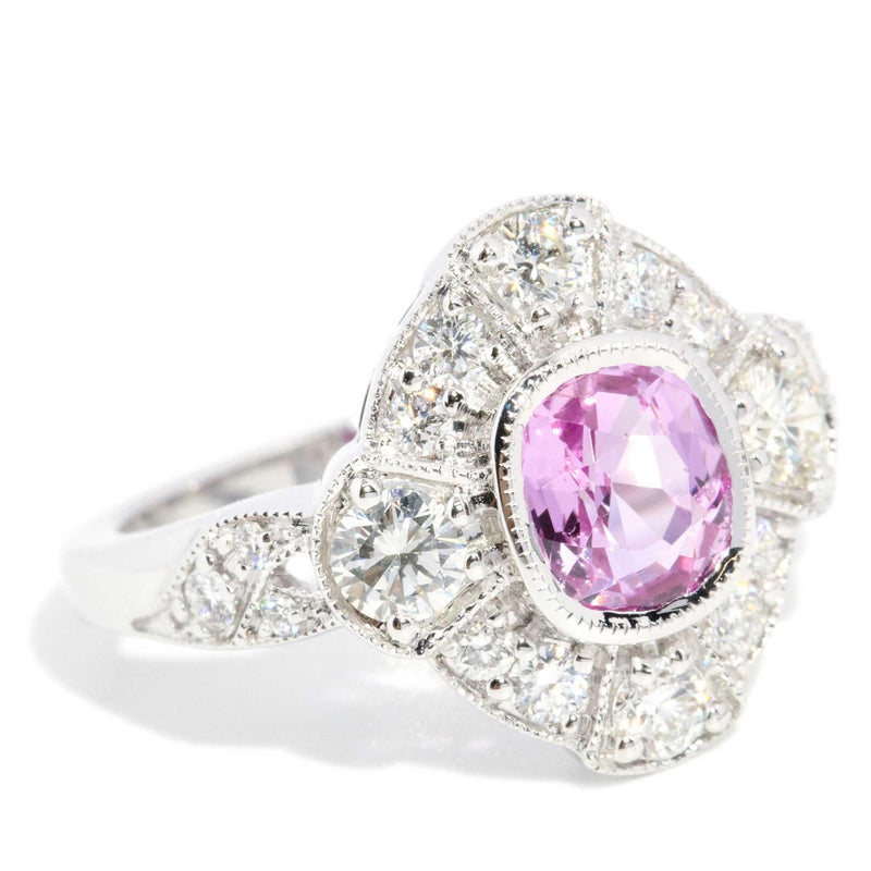 Esme 1.37ct Pink Sapphire & Diamond Ring 18ct White Gold