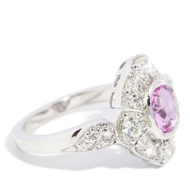 Esme 1.37ct Pink Sapphire & Diamond Ring 18ct White Gold