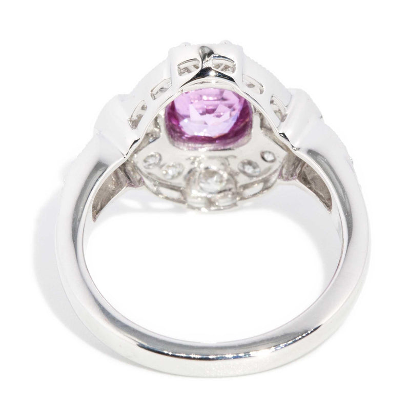 Esme 1.37ct Pink Sapphire & Diamond Ring 18ct White Gold