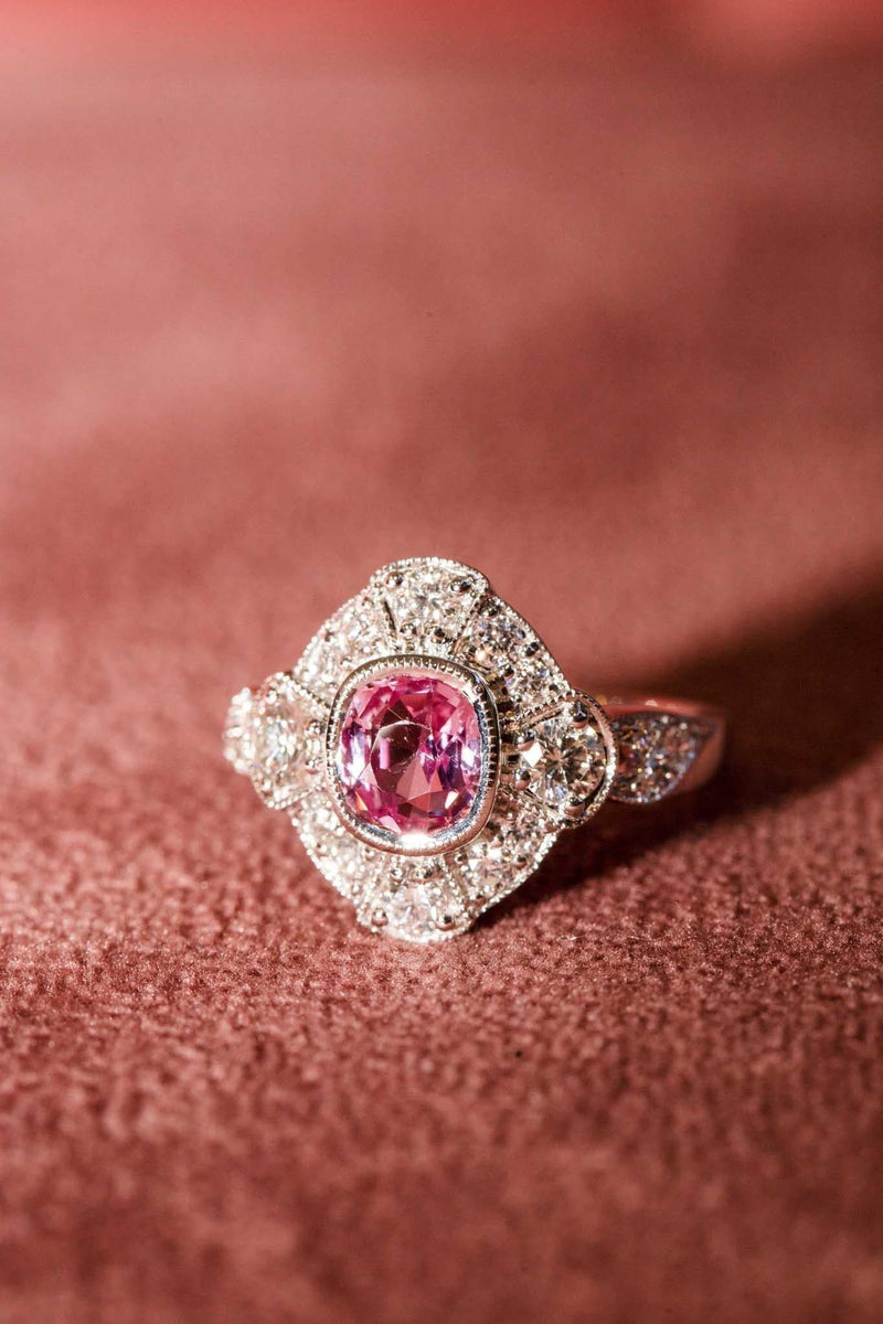 Esme 1.37ct Pink Sapphire & Diamond Ring 18ct White Gold