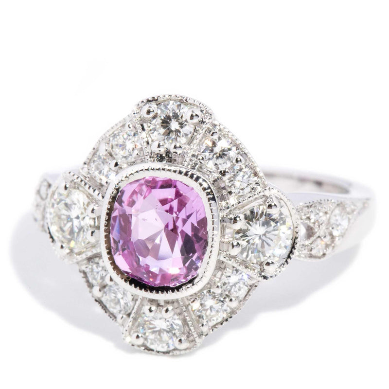 Esme 1.37ct Pink Sapphire & Diamond Ring 18ct White Gold