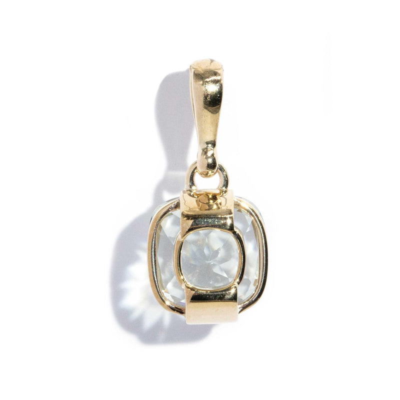 Eulalie 1980s Mint Quartz Pendant 9ct Gold