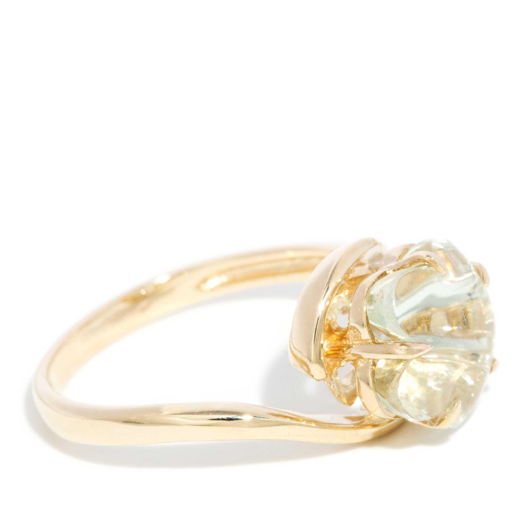 Frankie 1990s Mint Quartz Ring 9ct Gold