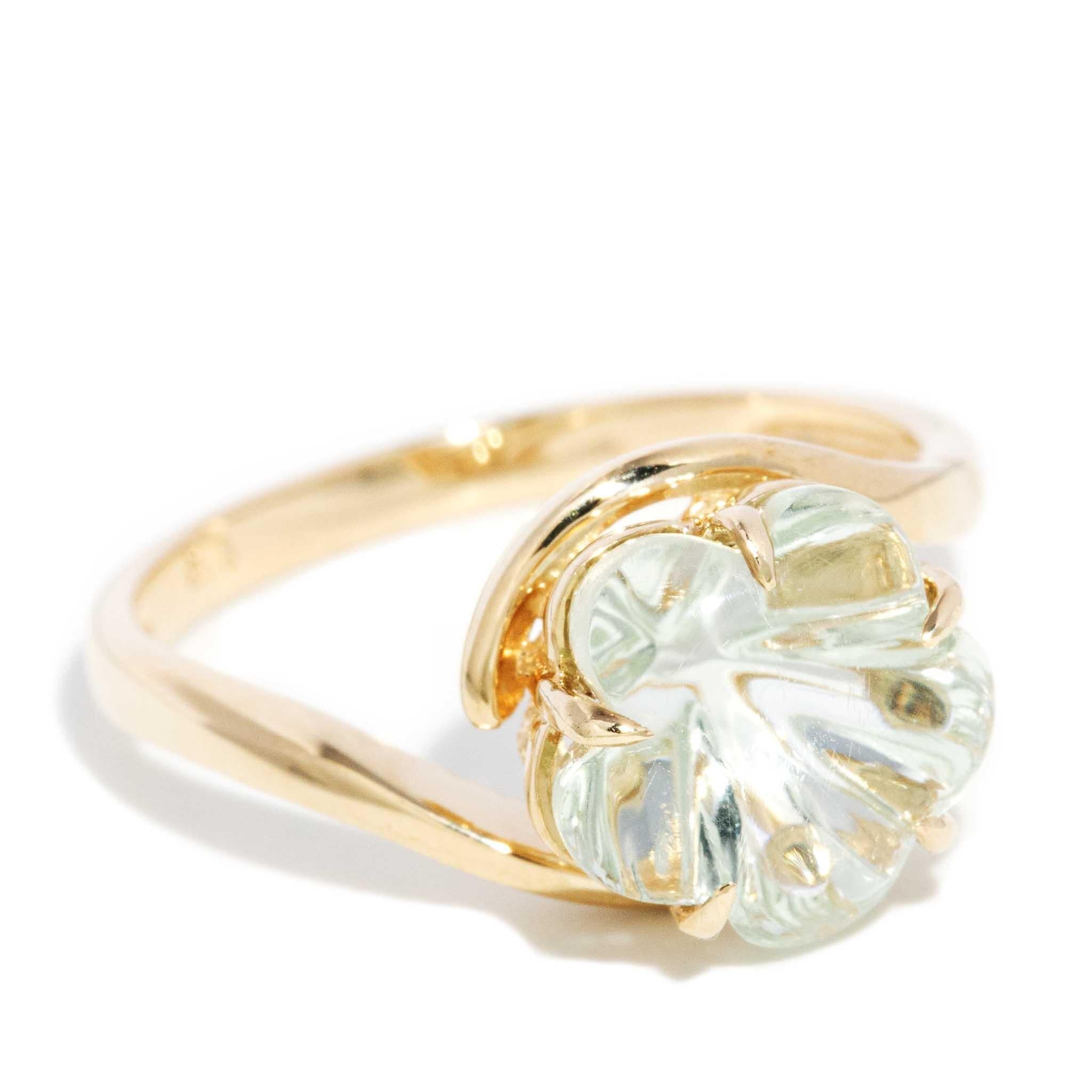 Frankie 1990s Mint Quartz Ring 9ct Gold