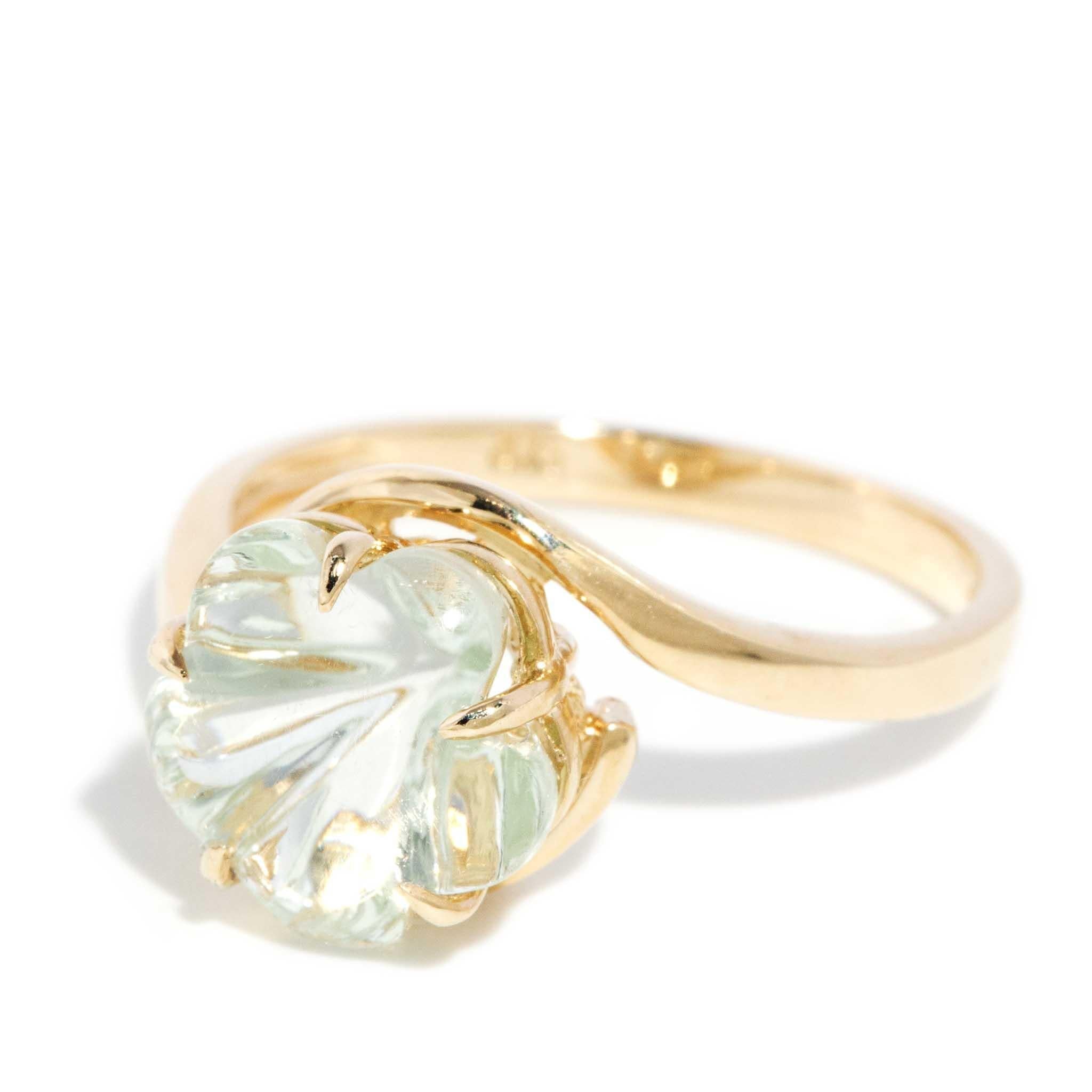 Frankie 1990s Mint Quartz Ring 9ct Gold