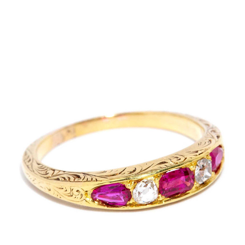 Frankie Edwardian Ruby & Diamond Ring 18ct Gold