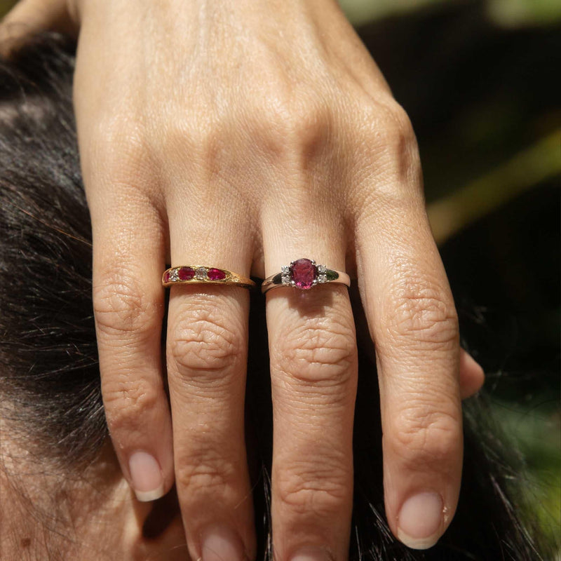 Frankie Edwardian Ruby & Diamond Ring 18ct Gold