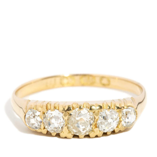 Frannie 1940s Old Cut Diamond London Bridge Ring 18ct Gold