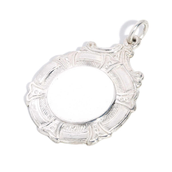 Vintage 1946 Award Style Round Shield Pendant Sterling Silver