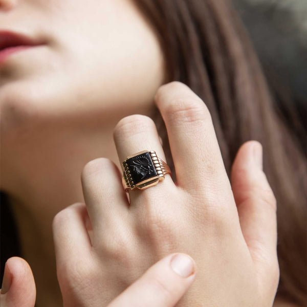 Gaius 1950s Intaglio Ring 9ct Rose Gold