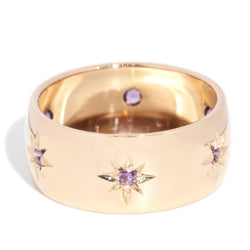 Georgina 1960s Fuchsia Sapphire Band 9ct Gold