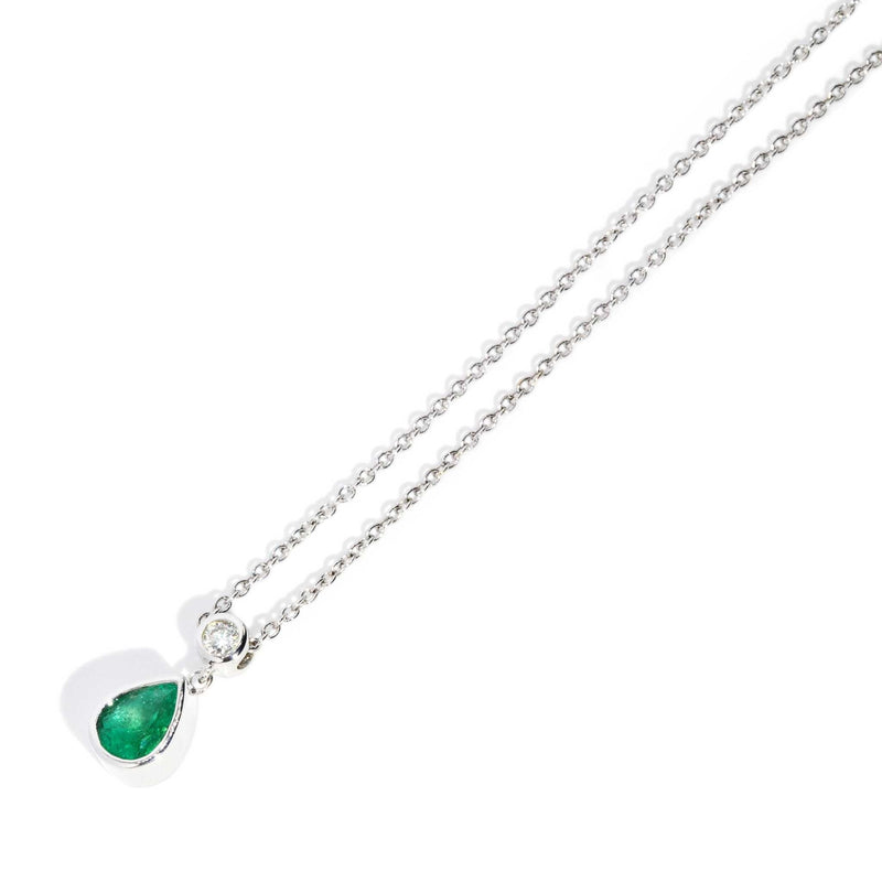 Gracie Reinvented Emerald & Diamond Necklet 18ct White Gold